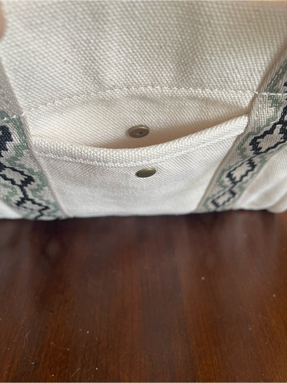 NWT a.n.a Cream Woven Tote Bag geometric Southwestern-style diamond pattern - Picture 5 of 10